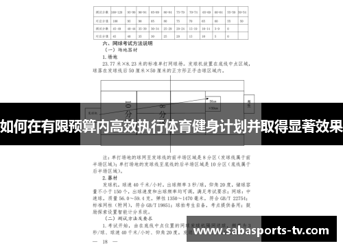 如何在有限预算内高效执行体育健身计划并取得显著效果